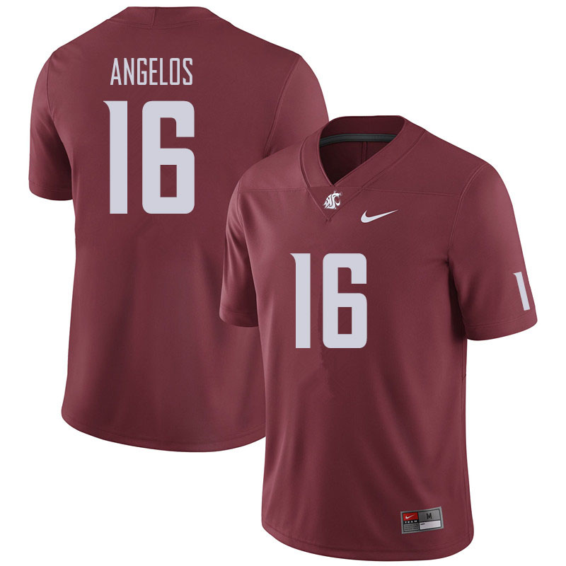 Men #16 Aaron Angelos Washington State Cougars Football Jerseys Sale-Crimson - Click Image to Close